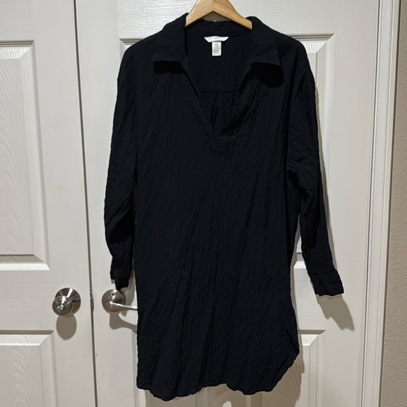 Linen Black Mini Flowy Dress ✨ - Picture 1 of 5